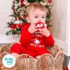 Picture of Smily Mia Never Drop Reindeer Silicone Baby Chewing Toy for 3M+ Infants, Easy to Hold Teething Miteen with Soft Textures for Sensory Exploration and Teething Pain Relief-Christmas Red