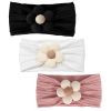 Picture of MIUXUESO 3 Pcs Baby Flower Headbands Baby Girls Nylon Headband Soft Hairbands Hair Accessories for Newborn Infant Toddler Kids (White Black Pink)