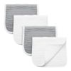 Picture of Synrroe Burp Cloths Large, Muslin Burp Cloths for Baby Girls and Boys, Pack of 4 Extra Absorbent and Soft Muslin Bibs, 6 Layers 20 by 10 Inches 100% Cotton (Grey-White 4 Pack)