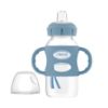 Picture of Dr. Brown's Milestones Wide-Neck Sippy Spout Bottle with 100% Silicone Handles, Easy-Grip Handles with Soft Sippy Spout, 9oz/270mL, Light-Blue, 1-Pack, 6m+