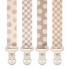 Picture of Stadela Baby Pacifier Clip Holder - Girl or Boy Unisex 4 Pack Gift Set - Retro Checker and Smiley Faces Design
