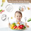 Picture of DRKIO Stainless Steel Toddler Utensils Set - 12 Pieces Kids Silverware Set Children Safe Food Grade Small Forks and Spoons Dishwasher Safe Mirror Polished