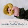 Picture of Itzy Ritzy Silicone Pacifiers for Newborn - Sweetie Soother Pacifiers Feature Collapsible Handle & Two Air Holes for Added Safety; for Ages Newborn and Up, Set of 2 in Dark Gray & Yellow