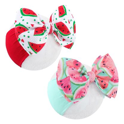 Picture of YanJie Soft Newborn Nylon Headbands & Hair Bows for Baby Girls, Infants, Toddlers