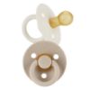 Picture of Itzy Ritzy Natural Rubber Pacifiers, Set of 2 - Natural Rubber Newborn Pacifiers with Cherry-Shaped Nipple & Large Air Holes for Added Safety; Set of 2 in Coconut & Toast, Ages 6-18 Months