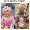 Picture of MIUXUESO 3 Pcs Baby Flower Headbands Baby Girls Nylon Headband Soft Hairbands Hair Accessories for Newborn Infant Toddler Kids (Beige Pink Khaki)