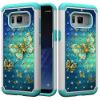 Picture of Tznzxm for Galaxy S8 Case Fashion 2 in 1 Dual Layer Anti-Scratch Heavy Duty Hard PC Silicone Bumper Shockproof Non-Slip Bling Diamond Sparkly Defender Protective Case For Samsung Galaxy S8 G Butterfly
