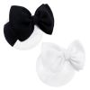 Picture of YanJie Baby Girl Bow Headbands - Black, White Nylon Hair Bows for Infants and Toddlers 0-6 Months