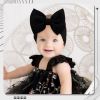 Picture of YanJie Baby Girl Bow Headbands - Black, White Nylon Hair Bows for Infants and Toddlers 0-6 Months