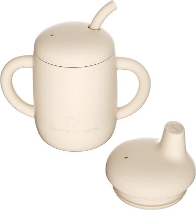 Picture of Cuddle Campus Sippy Cups 7OZ, [4 in 1] Baby Cups, Shatterproof Silicone Straw Cup,Open Cup for 6M, 6M+,6-12 Months,1/1+ Year Old Baby,Toddler