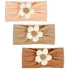 Picture of MIUXUESO 3 Pcs Baby Flower Headbands Baby Girls Nylon Headband Soft Hairbands Hair Accessories for Newborn Infant Toddler Kids (Beige Orange Brown)