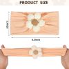 Picture of MIUXUESO 3 Pcs Baby Flower Headbands Baby Girls Nylon Headband Soft Hairbands Hair Accessories for Newborn Infant Toddler Kids (Beige Orange Brown)