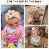 Picture of MIUXUESO 3 Pcs Baby Flower Headbands Baby Girls Nylon Headband Soft Hairbands Hair Accessories for Newborn Infant Toddler Kids (Beige Orange Brown)