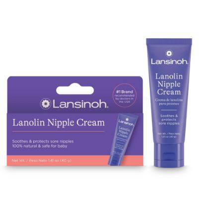 Picture of Lansinoh Lanolin Nipple Cream Safe for Breastfeeding Baby, 100% Natural Nipple Butter for Mom, Breastfeeding Essentials, 1.41 Ounces