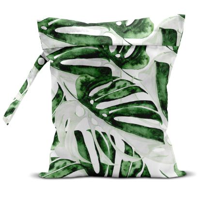 Picture of zcyxuuw Wet Bag, Wet Dry Bag, Wet Bag for Swimsuit, Travel, Beach, Pool, Diapers, Dirty Yoga Gym Clothes, Makeup Bag, Waterproof Tropical Palm Leaves Decor Jungle Palm Leaf Favors