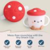 Picture of Itzy Ritzy Toddler Snack Cup - Spill-Proof Snack Cup for Toddlers with Soft Silicone Lid for Easy Food Access - Easy-To-Hold Kids Snack Container With Handles - Ideal for 12 months & Up (Mushroom)