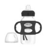 Picture of Dr. Brown's Milestones Wide-Neck Sippy Spout Bottle with 100% Silicone Handles, Easy-Grip Handles with Soft Sippy Spout, 9oz/270mL, Black, 1-Pack, 6m+