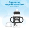 Picture of Dr. Brown's Milestones Wide-Neck Sippy Spout Bottle with 100% Silicone Handles, Easy-Grip Handles with Soft Sippy Spout, 9oz/270mL, Black, 1-Pack, 6m+