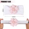 Picture of MIUXUESO 3 Pcs Baby Flower Headbands Baby Girls Nylon Headband Soft Hairbands Hair Accessories for Newborn Infant Toddler Kids (Yellow Pink White)
