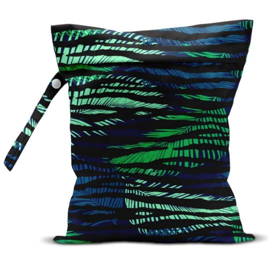 Picture of zcyxuuw Wet Bag, Wet Dry Bag, Wet Bag for Swimsuit, Travel, Beach, Pool, Diapers, Dirty Yoga Gym Clothes, Makeup Bag, Waterproof Tropical Palm Leaves Decor Jungle Palm Leaf Favors