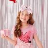 Picture of YanJie Valentines Baby Headband Bows Red Baby Bow Pink Newborn Heart Headbands Red for Girls Hair Bands Large Bows Girls Hair Accessories