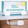 Picture of 4our Kiddies Child Safety Cabinet Locks for Babies (6 Pack), Child Proof Latches for Cabinets and Drawers Doors, Baby Proofing Cabinet Strap Locks for Cupboard and Closet with 6 Pcs Extra 3M Adhesives