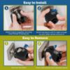 Picture of Child Safety Door Knob Cover (4 Pack) Hard-to-Remove Dual-Lock Door Handle Covers for Kids - Reusable Baby Proof Door Knob Locks - Installs Easily, No Tools Needed (Black)