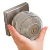 Picture of Child Safety Door Knob Cover (4 Pack) Hard-to-Remove Dual-Lock Door Handle Covers for Kids - Reusable Baby Proof Door Knob Locks - Installs Easily, No Tools Needed (Clear)