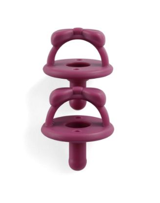 Picture of Itzy Ritzy Silicone Pacifiers for Newborn - Sweetie Soother Pacifiers Feature Collapsible Handle & Two Air Holes for Added Safety; for Ages Newborn and Up, Set of 2 in Sugarplum