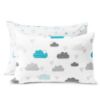 Picture of TILLYOU Toddler Pillowcase 2 Pack with Envelope Closure,Silky Soft Microfiber 13" x 18" Kids Travel Pillow Cases,Blue Clouds & Blue Stars