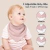 Picture of Susurration Muslin Baby Drool Bibs 6Pack Soft Triangular Baby Bandana Adjustable Bibs for Unisex Girls & Boys (Pink&Brown)