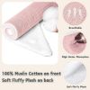 Picture of Susurration Muslin Baby Drool Bibs 6Pack Soft Triangular Baby Bandana Adjustable Bibs for Unisex Girls & Boys (Pink&Brown)