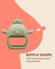 Picture of 2 Packs Baby Teething Toy for 0-6 6-12 Months, Food Grade Silicone Teething Mitten, Anti Dropping Wrist Hand Teethers Baby Chew Toys for Sucking Needs, BPA Free (Green & Caramel)