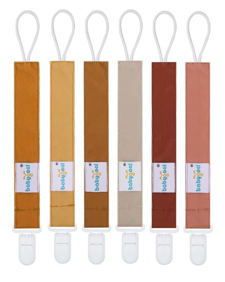 Picture of Babygoal Neutral Pacifier Clips, 6 Pack Binky Paci Holder Leashes for Baby Boys and Girls Fits for Most Pacifier, Binkie Styles & Baby Teethers & Toys and Gift