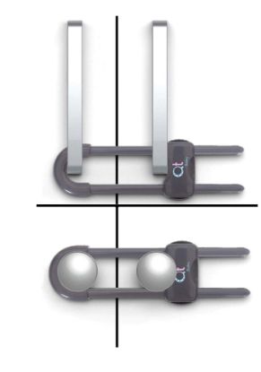 Picture of QT BABY Baby Proofing Cabinet Locks | Adjustable U Shaped Baby Safety Latches for Drawers, Fridge, Closet |Modern Baby Proofing Cabinet Lock with Extra Secure Lock Buttons (Pack of 4)