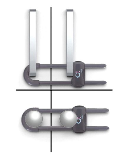 Picture of QT BABY Baby Proofing Cabinet Locks | Adjustable U Shaped Baby Safety Latches for Drawers, Fridge, Closet |Modern Baby Proofing Cabinet Lock with Extra Secure Lock Buttons (Pack of 4)