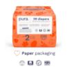 Picture of Pura Hypoallergenic Diapers, Size 2 (7-13 lbs) Totally Chlorine Free, Wetness Indicator, Suitable for Sensitive Skin, Soft Organic Cotton Comfort, Overnight, 1 Pack of 29 Baby Diapers