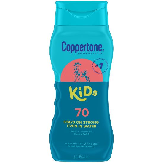 Picture of Coppertone Kids Sunscreen Lotion SPF 70, Water Resistant Sunscreen for Kids, 8 Fl Oz Bottle