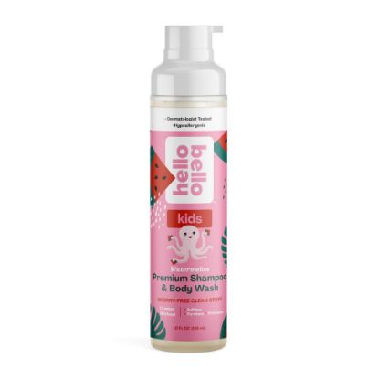 Picture of Hello Bello Watermelon Shampoo and Body Wash, Hypoallergenic, Dermatologist and Pediatrician Tested Formula for Babies and Kids, 10 FL Oz (Packaging may vary)
