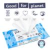 Picture of Pura Flushable Toddler Wipes 3 x 60 Wipes (180 Wipes), 100% Plastic Free, 99% Water, Hypoallergenic & Fragrance Free, Totally Chlorine Free, Kids Toilet Wipes, Potty Training
