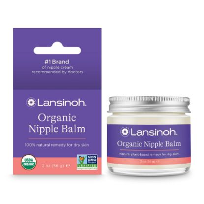 Picture of Lansinoh Organic Nipple Butter, Nipple Cream Safe for Breastfeeding Baby, Postpartum Essentials for Mom, 2 Ounces