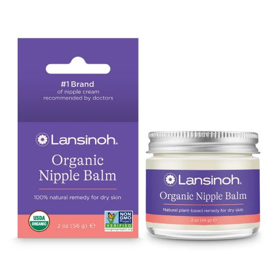 Picture of Lansinoh Organic Nipple Butter, Nipple Cream Safe for Breastfeeding Baby, Postpartum Essentials for Mom, 2 Ounces