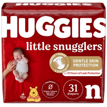 Picture of Huggies Newborn Diapers, Little Snugglers Baby Diapers, Size Newborn (up to 10 lbs), 31 Count