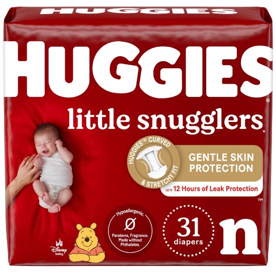 Picture of Huggies Newborn Diapers, Little Snugglers Baby Diapers, Size Newborn (up to 10 lbs), 31 Count