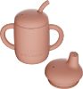 Picture of Cuddle Campus Sippy Cups 7OZ, [4 in 1] Baby Cups, Shatterproof Silicone Straw Cup,Open Cup for 6M, 6M+,6-12 Months,1/1+ Year Old Baby,Toddler (Peach Cobbler, 7 OZ(1 Cup+2 Lids))