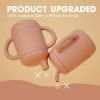 Picture of Cuddle Campus Sippy Cups 7OZ, [4 in 1] Baby Cups, Shatterproof Silicone Straw Cup,Open Cup for 6M, 6M+,6-12 Months,1/1+ Year Old Baby,Toddler (Peach Cobbler, 7 OZ(1 Cup+2 Lids))