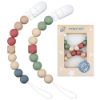 Picture of Pacifier Clip Baby Girls Binky Clips Holder Soothie Paci Clip Silicone Bead Teething Relief Teether Toy Baby Birthday Christmas Set of 2 Pack(Green, Brick Red)