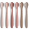 Picture of Silicone Baby Feeding Spoons, Training Spoon Self-feeding, First Stage Infant Soft-Tip Easy on Gums, Utensils Supplies, Dishwasher & Boil-proof, 6 Pack