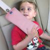 Picture of COOLBEBE Seat Belt Pillow for Kids, Extra Soft Toddler Travel Pillow for Car Seat, Universal Carseat Strap Cushion Pads for Childs Baby People Adults, Pink