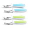 Picture of Munchkin® Raise™ Toddler Fork and Spoon Utensil Set, Rest Keeps Tip Off Table, BPA Free, 4 Pack, Blue/Green